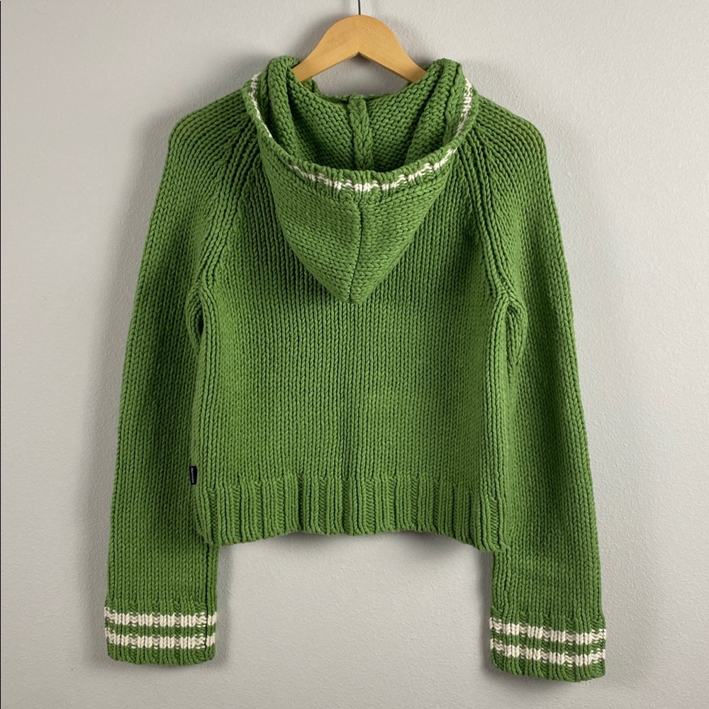 Abercrombie & Fitch Wool Blend Chunky Knit Long Sleeve Hoodie Sweater Jacket - Picture 2 of 16